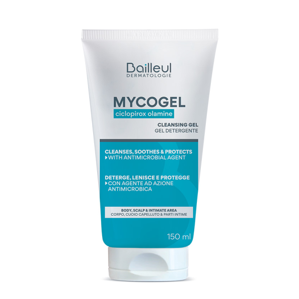 MYCOGEL valomoji želė kūnui, galvos odai, išorinei gleivinei, 150 ml