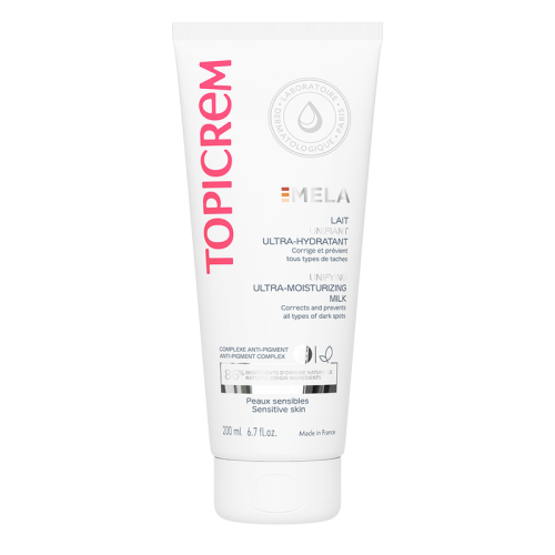 TOPICREM MELA drėkinamasis, apsauginis kūno losjonas SPF15, 200ml